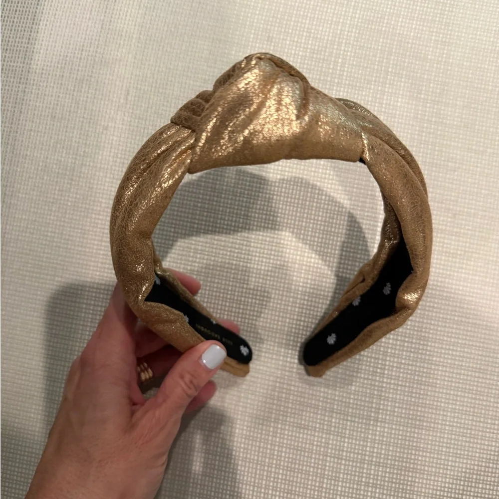 Lele Sadoughi Metallic Gold Knotted Headband